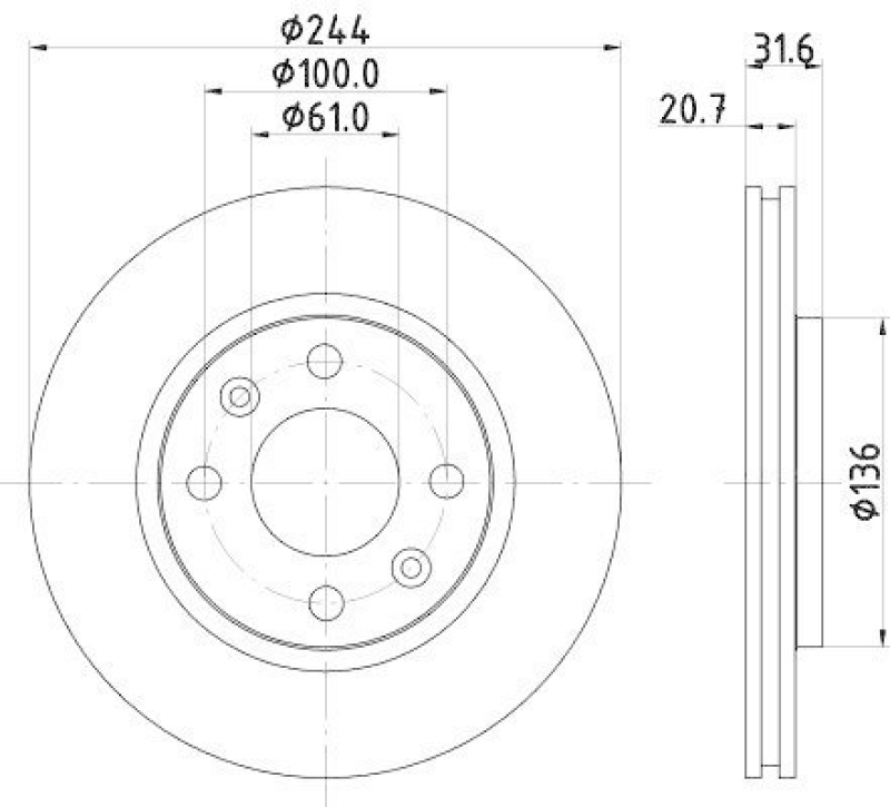 HELLA 8DD 355 102-151 Bremsscheibe 52827