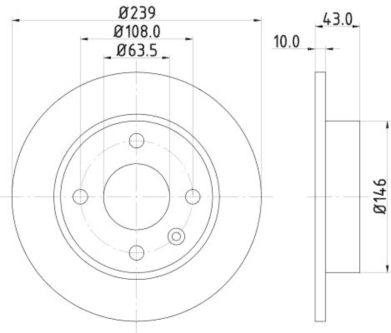 HELLA 8DD 355 102-211 Bremsscheibe für FORD