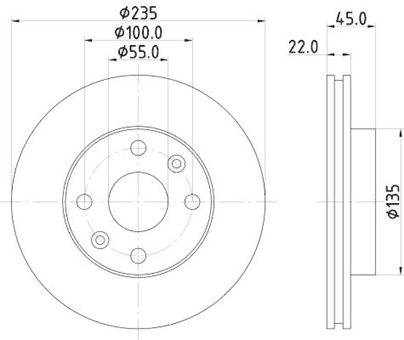 HELLA 8DD 355 111-441 Bremsscheibe für KIA