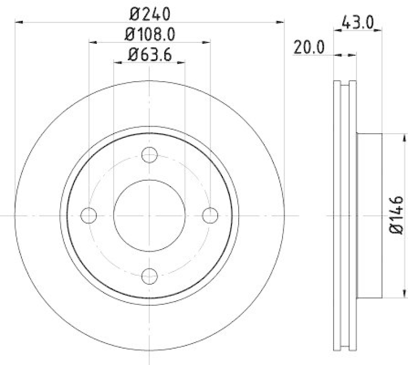 HELLA 8DD 355 102-231 Bremsscheibe