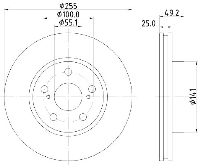 HELLA 8DD 355 112-031 Bremsscheibe für TOYOTA