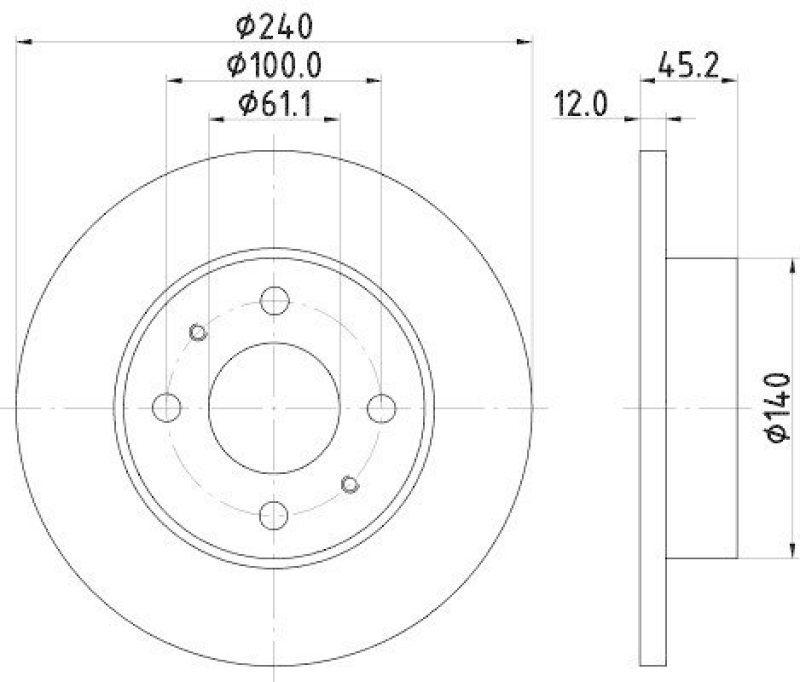 HELLA 8DD 355 102-291 Bremsscheibe 52308