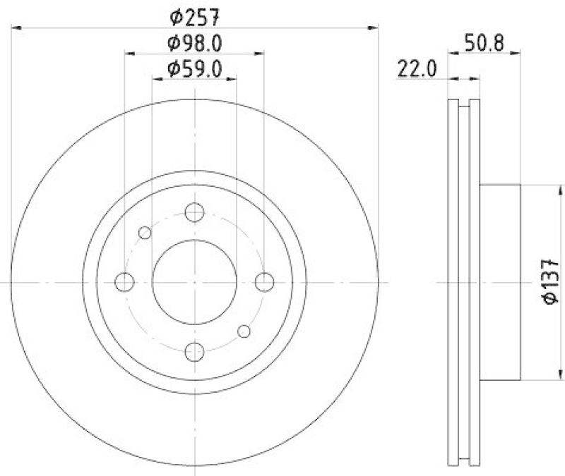 HELLA 8DD 355 102-301 Bremsscheibe 51810