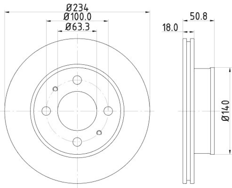 HELLA 8DD 355 112-761 Bremsscheibe für HYUNDAI