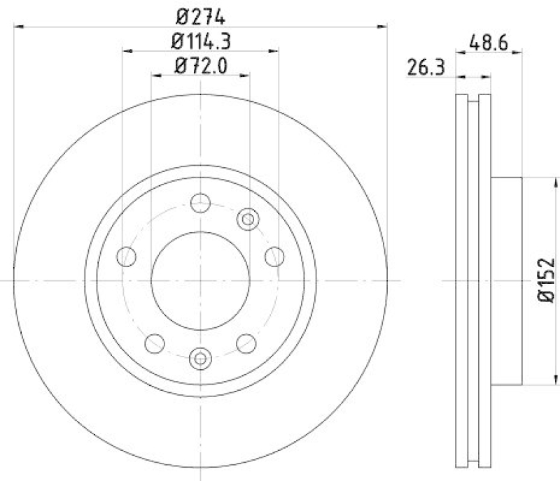 HELLA 8DD 355 112-771 Bremsscheibe für KIA