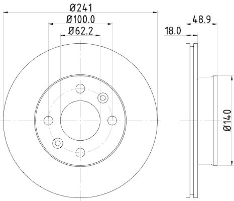 HELLA 8DD 355 112-791 Bremsscheibe für KIA/HYUNDAI