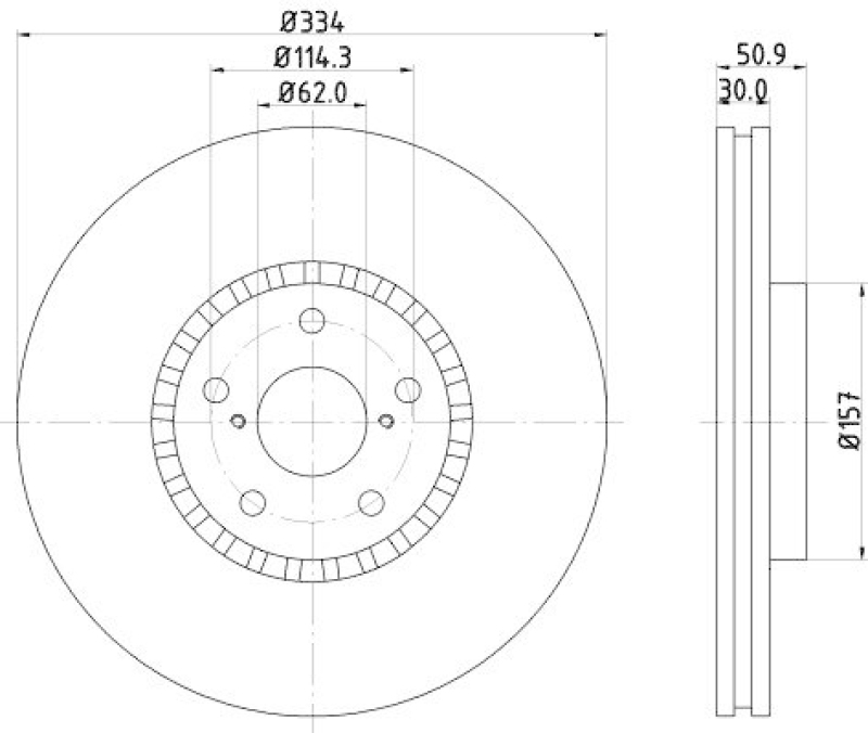 HELLA 8DD 355 112-871 Bremsscheibe für LEXUS