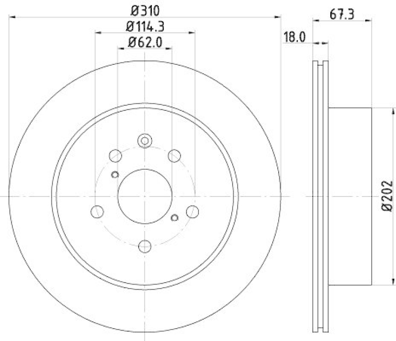 HELLA 8DD 355 112-881 Bremsscheibe für LEXUS