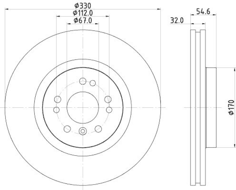 HELLA 8DD 355 113-171 Bremsscheibe für MB