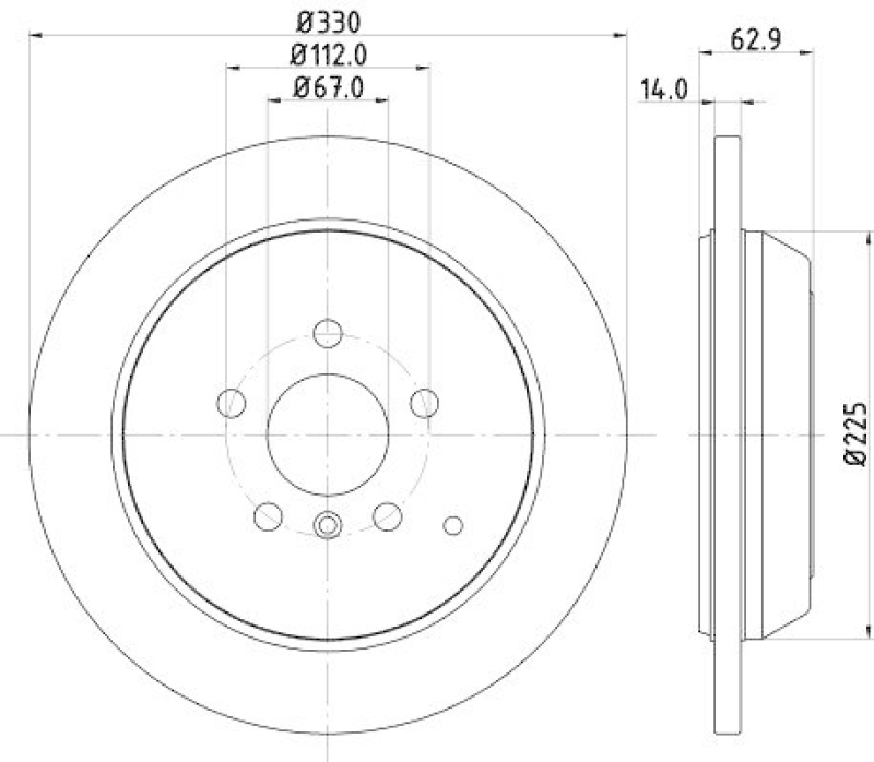 HELLA 8DD 355 113-211 Bremsscheibe für MB