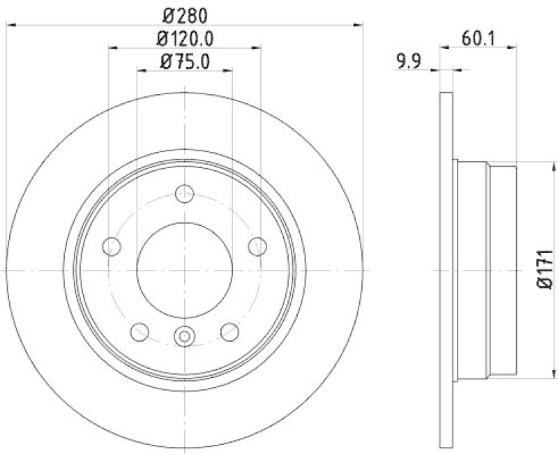 HELLA 8DD 355 102-601 Bremsscheibe