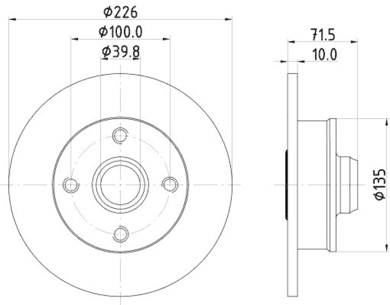 HELLA 8DD 355 113-461 Bremsscheibe für VW/SEAT