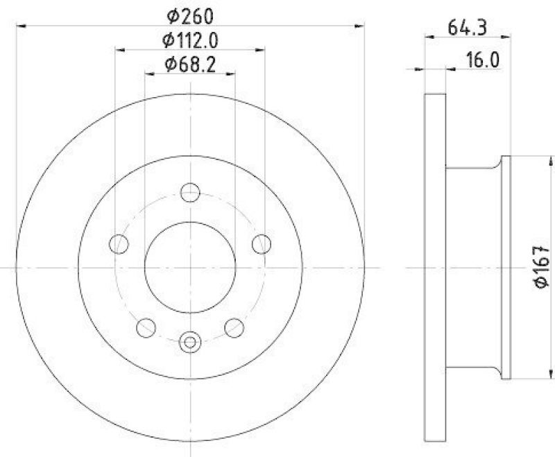 HELLA 8DD 355 102-621 Bremsscheibe 53919