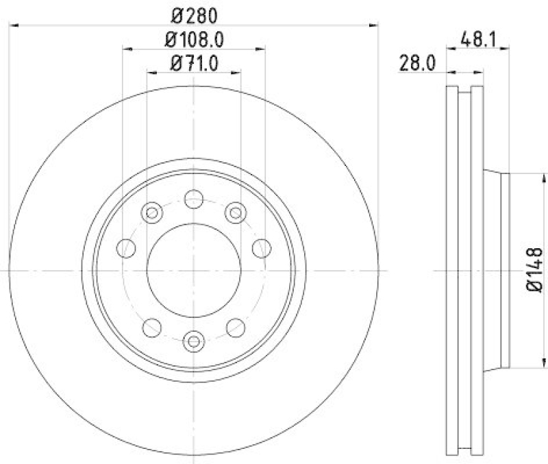 HELLA 8DD 355 113-661 Bremsscheibe für P.S.A/FIAT