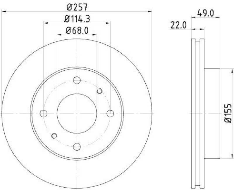 HELLA 8DD 355 102-651 Bremsscheibe