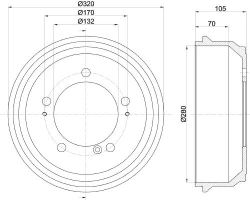 HELLA 8DT 355 300-631 Bremstrommel für RENAULT/OPEL