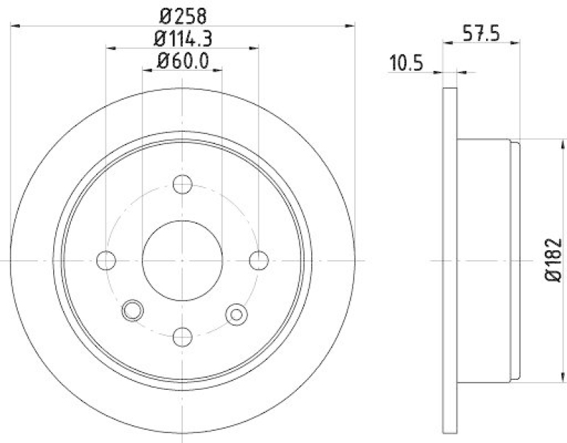 HELLA 8DD 355 114-161 Bremsscheibe für CHEVROLET/DAEWOO