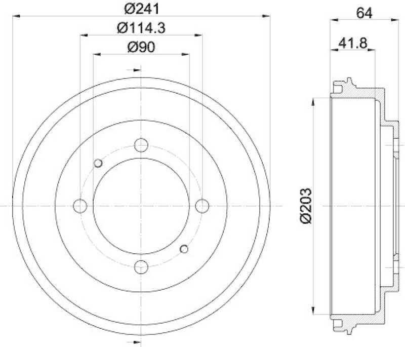 HELLA 8DT 355 300-841 Bremstrommel für MITSU.