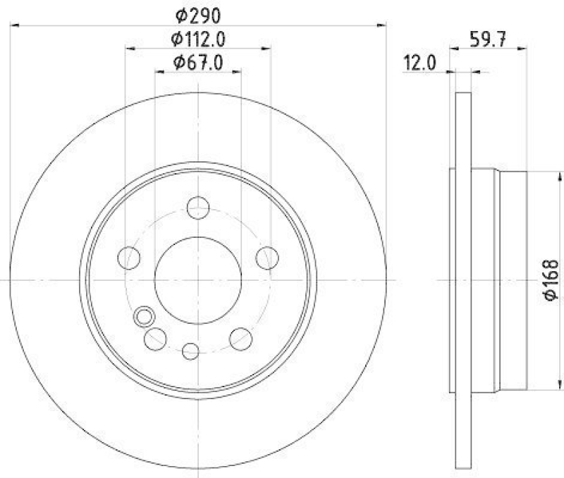 HELLA 8DD 355 102-721 Bremsscheibe für MB S-CLASS (W140)