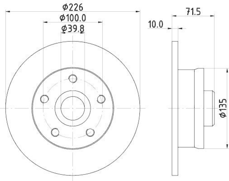 HELLA 8DD 355 102-751 Bremsscheibe für VW/SEAT