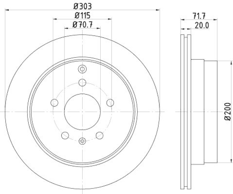 HELLA 8DD 355 114-411 Bremsscheibe für CHEVROLET/OPEL