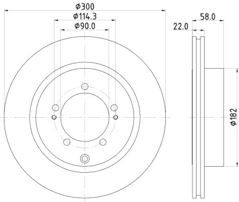 HELLA 8DD 355 114-911 Bremsscheibe für MITSU.