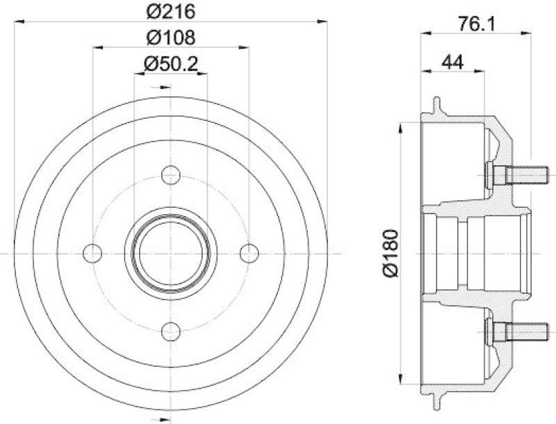 HELLA 8DT 355 301-331 Bremstrommel für FORD/MAZDA