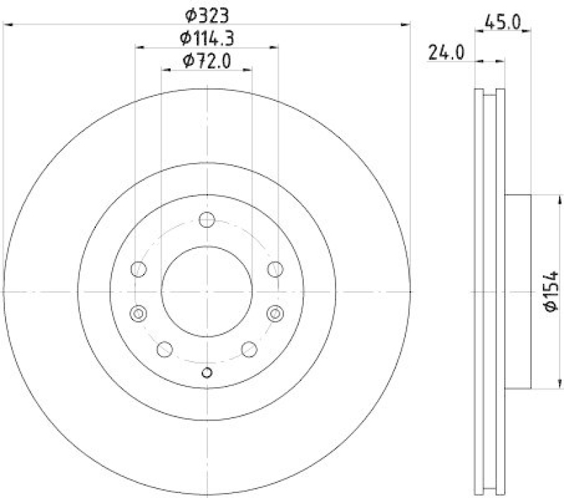 HELLA 8DD 355 115-201 Bremsscheibe für MAZDA RX 8 (SE17)