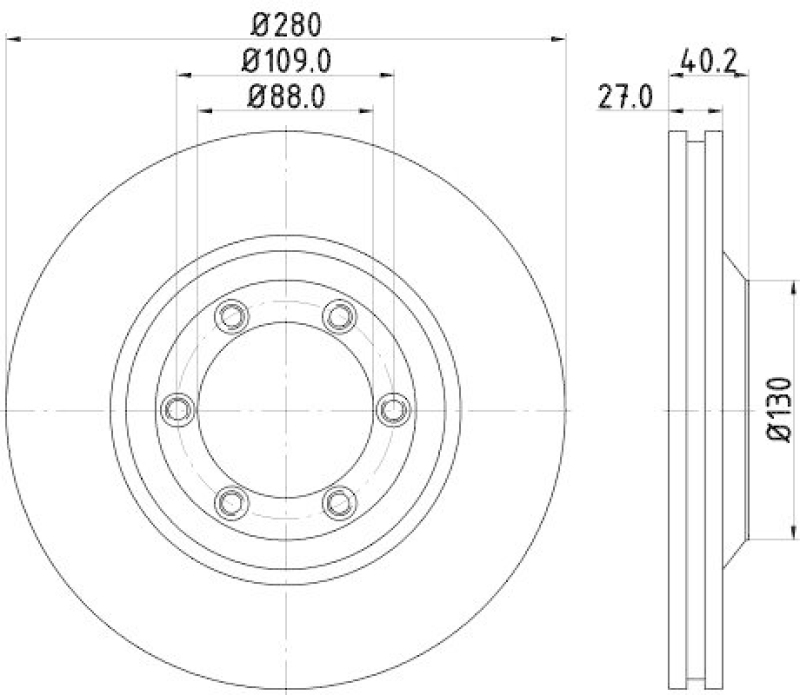 HELLA 8DD 355 115-231 Bremsscheibe für ISUZU