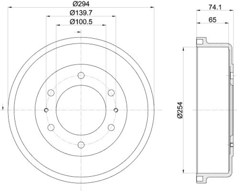 HELLA 8DT 355 301-541 Bremstrommel für NISSAN/FORD