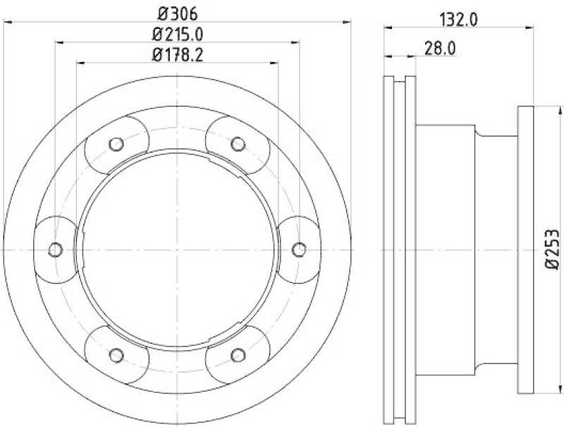 HELLA 8DD 355 115-551 Bremsscheibe für IVECO