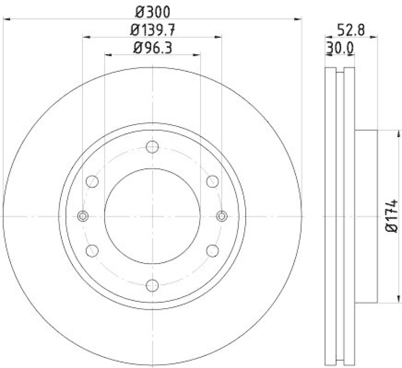 HELLA 8DD 355 116-481 Bremsscheibe für HYUNDAI