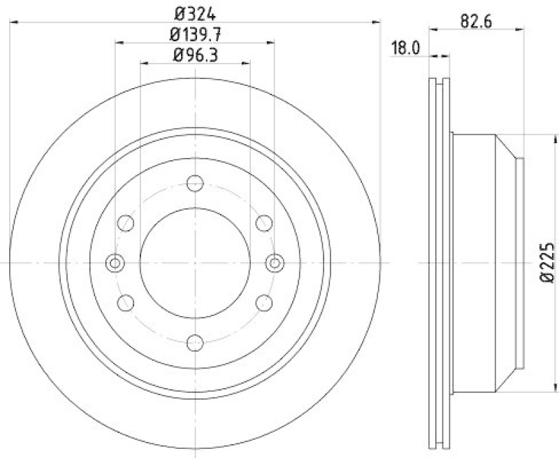 HELLA 8DD 355 116-491 Bremsscheibe für HYUNDAI