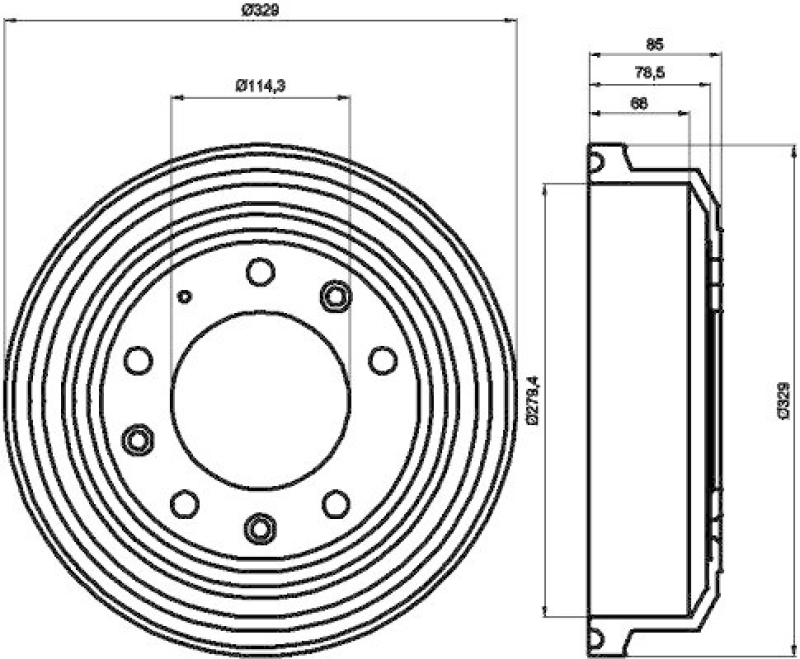 HELLA 8DT 355 302-371 Bremstrommel für LANDROVER