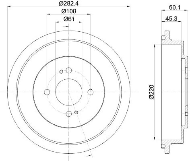 HELLA 8DT 355 302-391 Bremstrommel für HONDA CIVIC VII