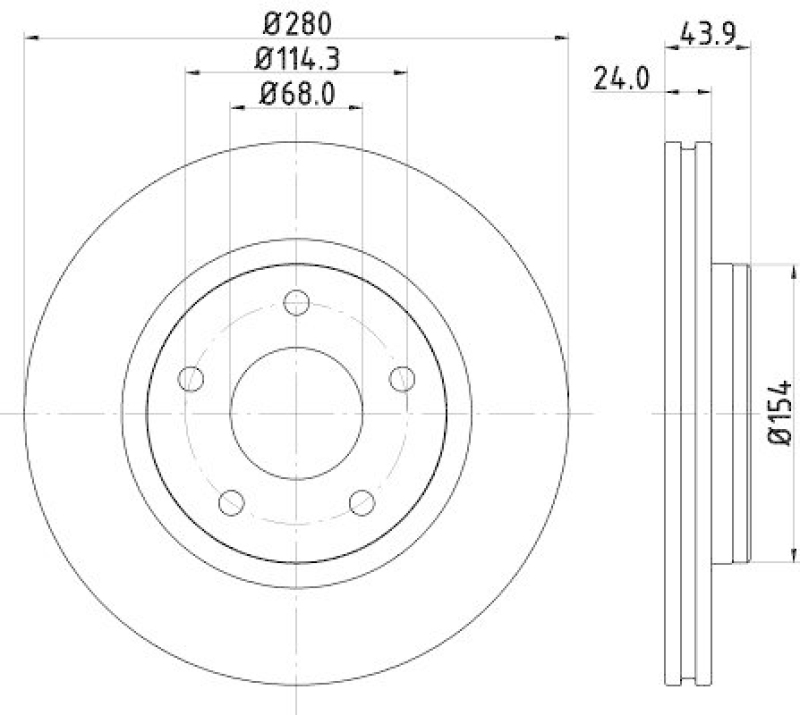 HELLA 8DD 355 117-321 Bremsscheibe für NISSAN