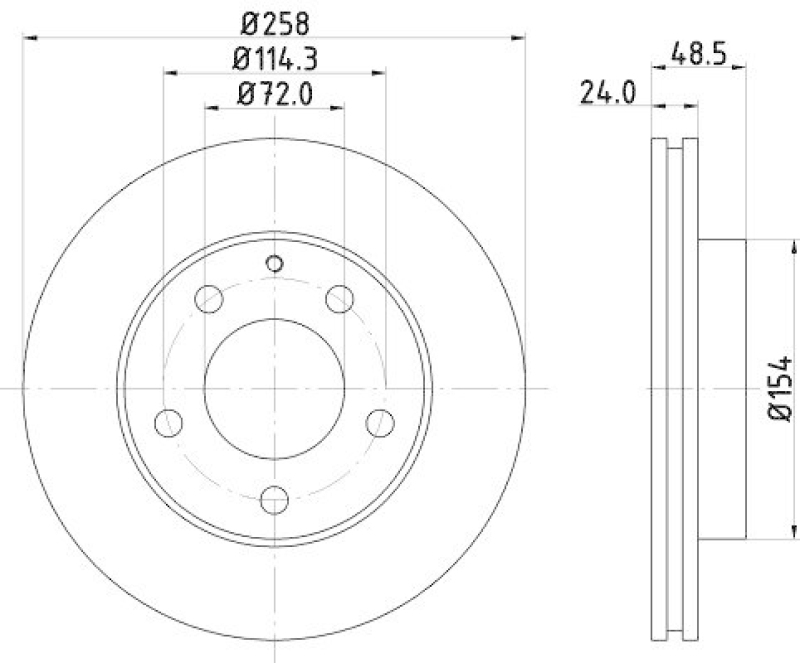 HELLA 8DD 355 103-221 Bremsscheibe für MAZDA/FORD USA