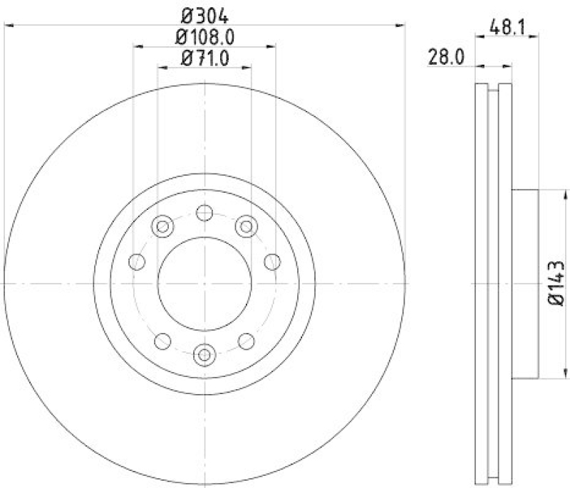 HELLA 8DD 355 117-331 Bremsscheibe für PEUGEOT