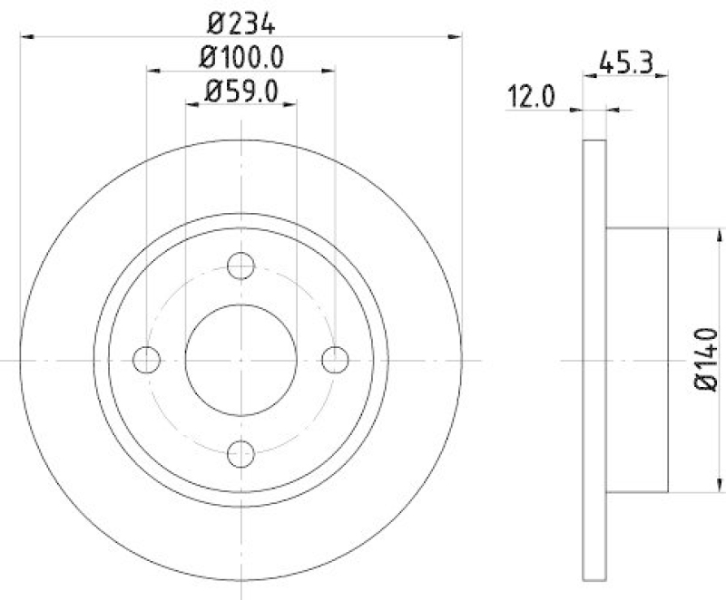 HELLA 8DD 355 103-341 Bremsscheibe für NISSAN MICRA II (K11)