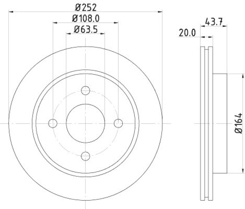 HELLA 8DD 355 103-391 Bremsscheibe für FORD