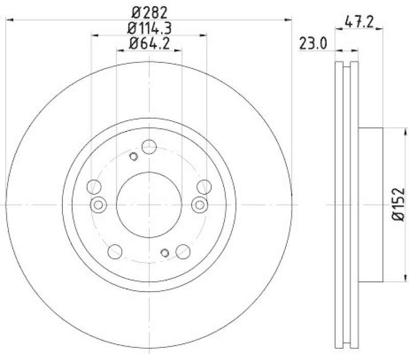 HELLA 8DD 355 118-131 Bremsscheibe für HONDA