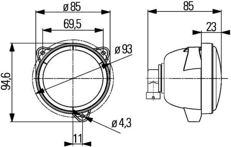 HELLA 1G0 996 176-061 AScheinwerfer Modul 70 Halogen