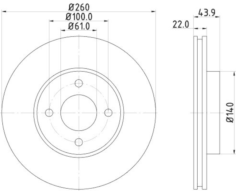 HELLA 8DD 355 118-291 Bremsscheibe für NISSAN