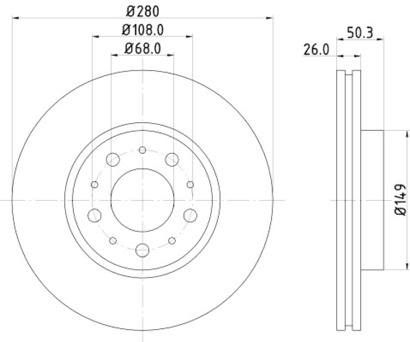 HELLA 8DD 355 103-681 Bremsscheibe