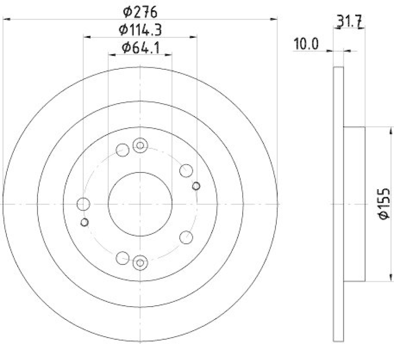 HELLA 8DD 355 118-351 Bremsscheibe für HONDA