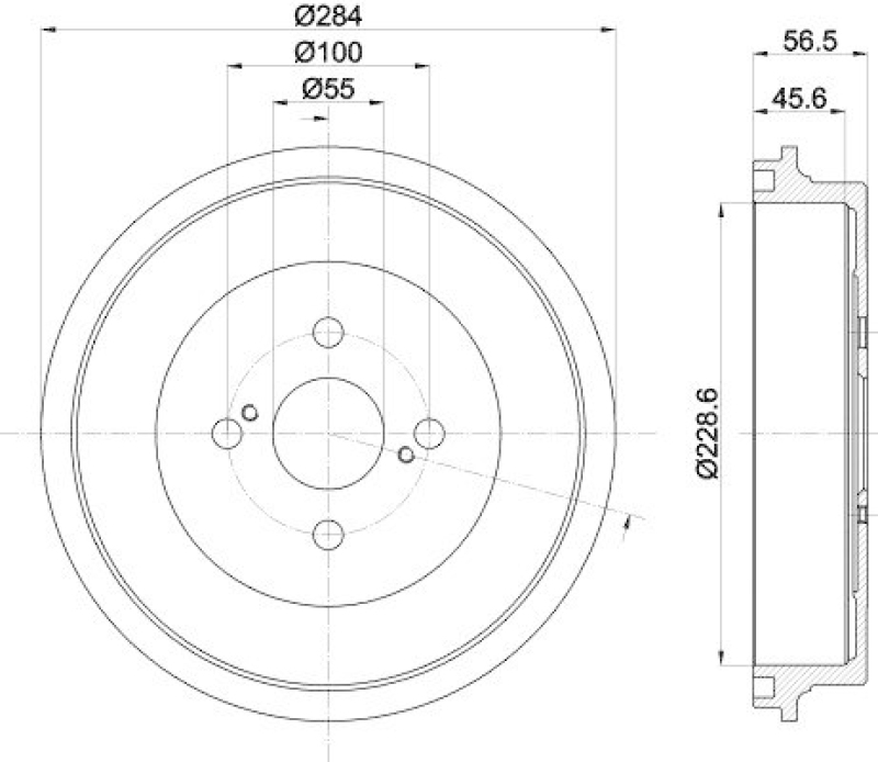 HELLA 8DT 355 302-711 Bremstrommel für TOYOTA