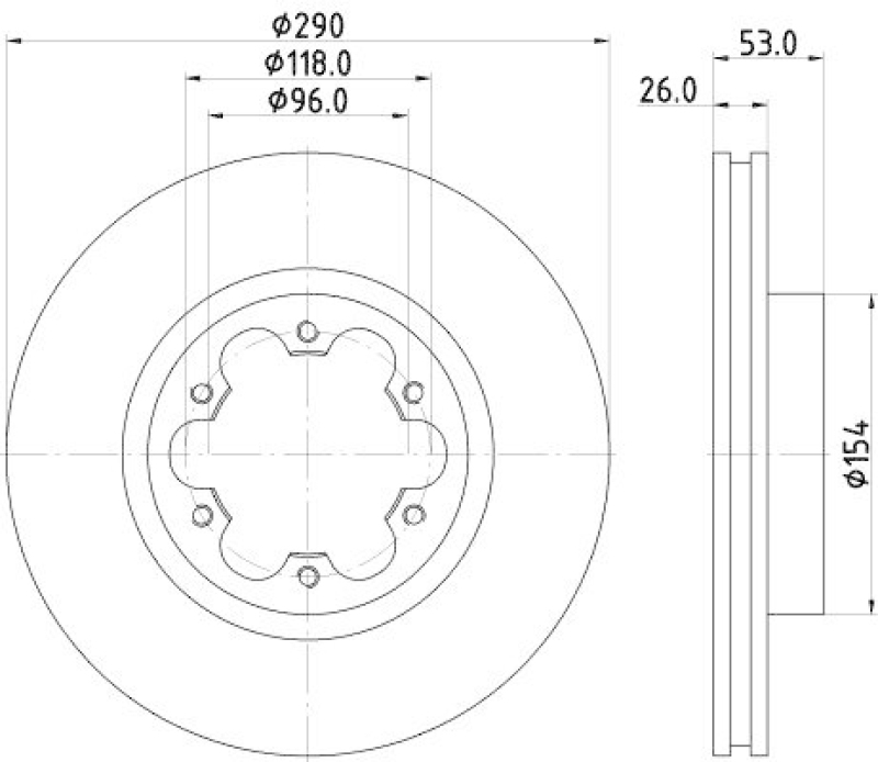 HELLA 8DD 355 118-481 Bremsscheibe für NISSAN