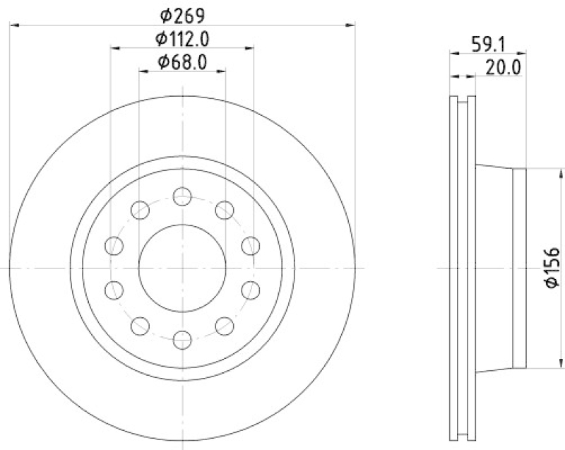 HELLA 8DD 355 103-851 Bremsscheibe 53967