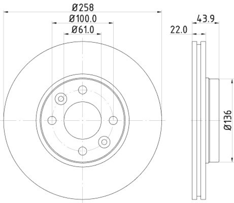 HELLA 8DD 355 118-491 Bremsscheibe für RENAULT