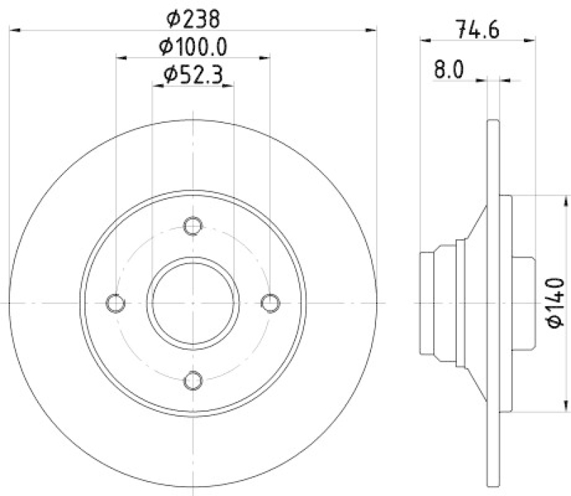 HELLA 8DD 355 104-021 Bremsscheibe 52818